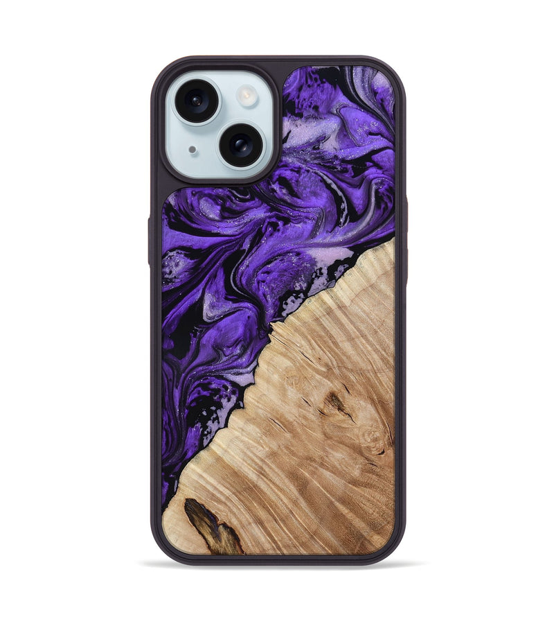 iPhone 15 Wood Phone Case - Ryan (Purple, 817615)