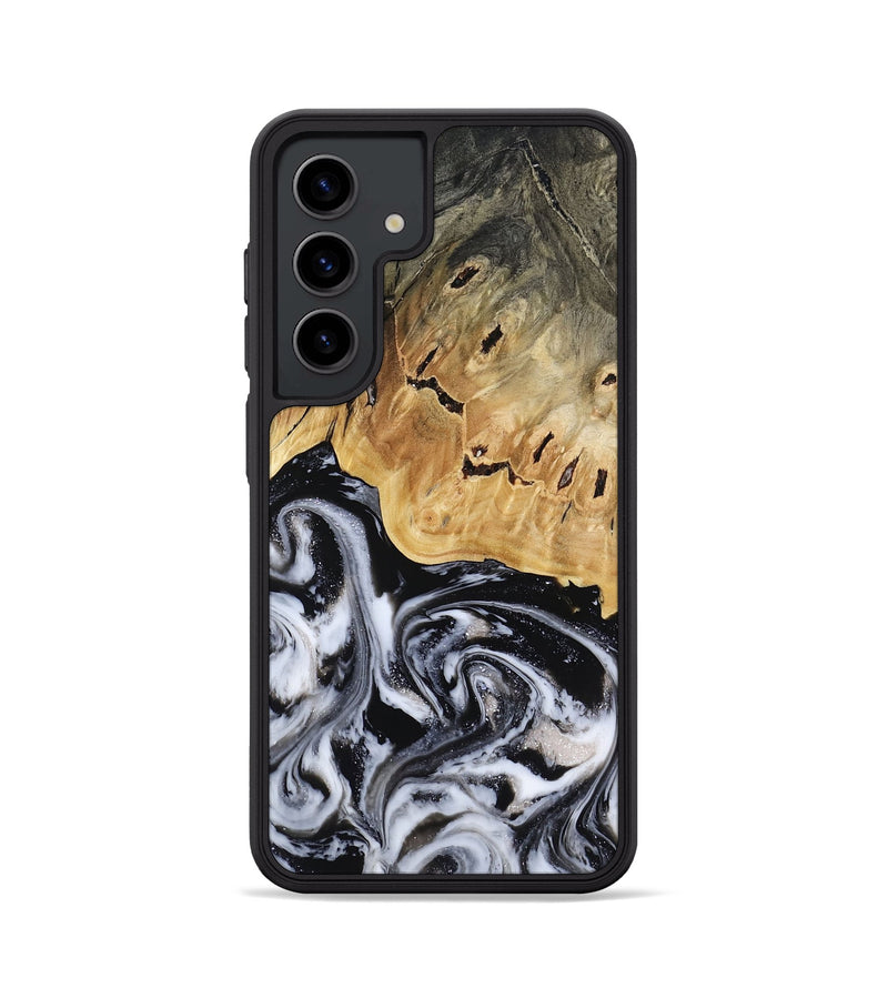 Galaxy S24 Wood Phone Case - Oscar (Black & White, 817626)