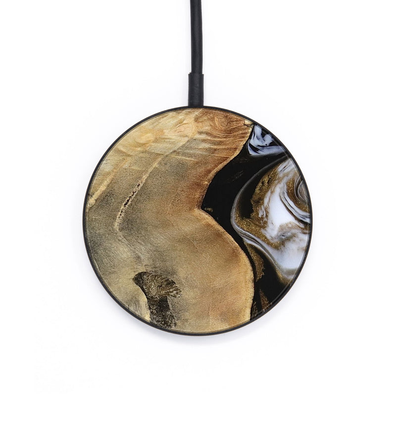 Circle Wood Wireless Charger - Caleigh (Black & White, 817627)