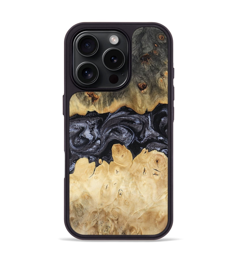 iPhone 16 Pro Wood Phone Case - Pennie (Black & White, 817628)