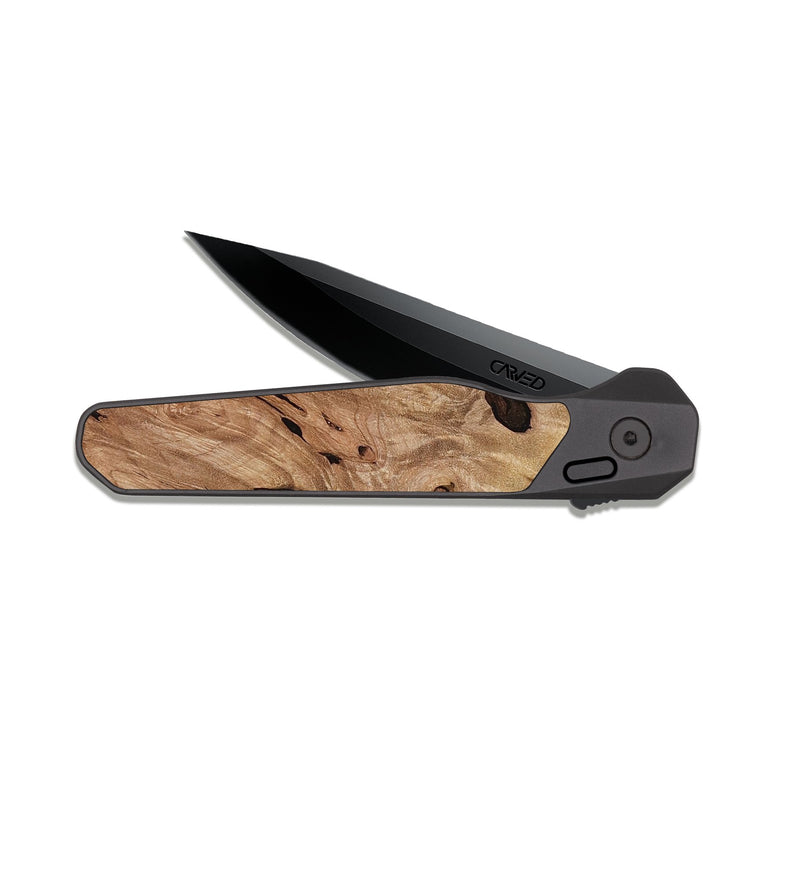 EDC Dark Slate Wood Pocket Knife - Arielle (Black & White, 817629)