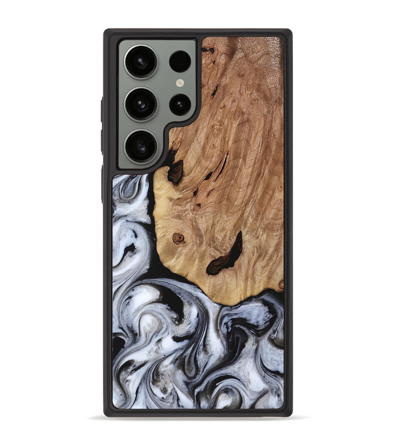 Galaxy S23 Ultra Wood Phone Case - Arielle (Black & White, 817629)