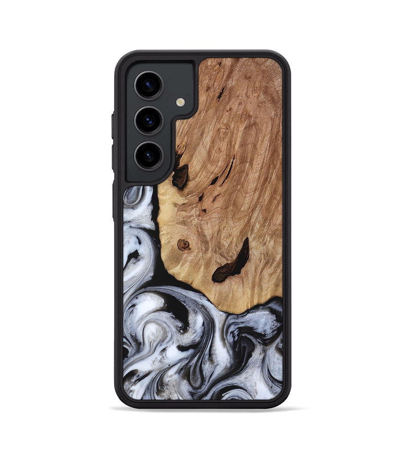 Galaxy S24 Wood Phone Case - Arielle (Black & White, 817629)