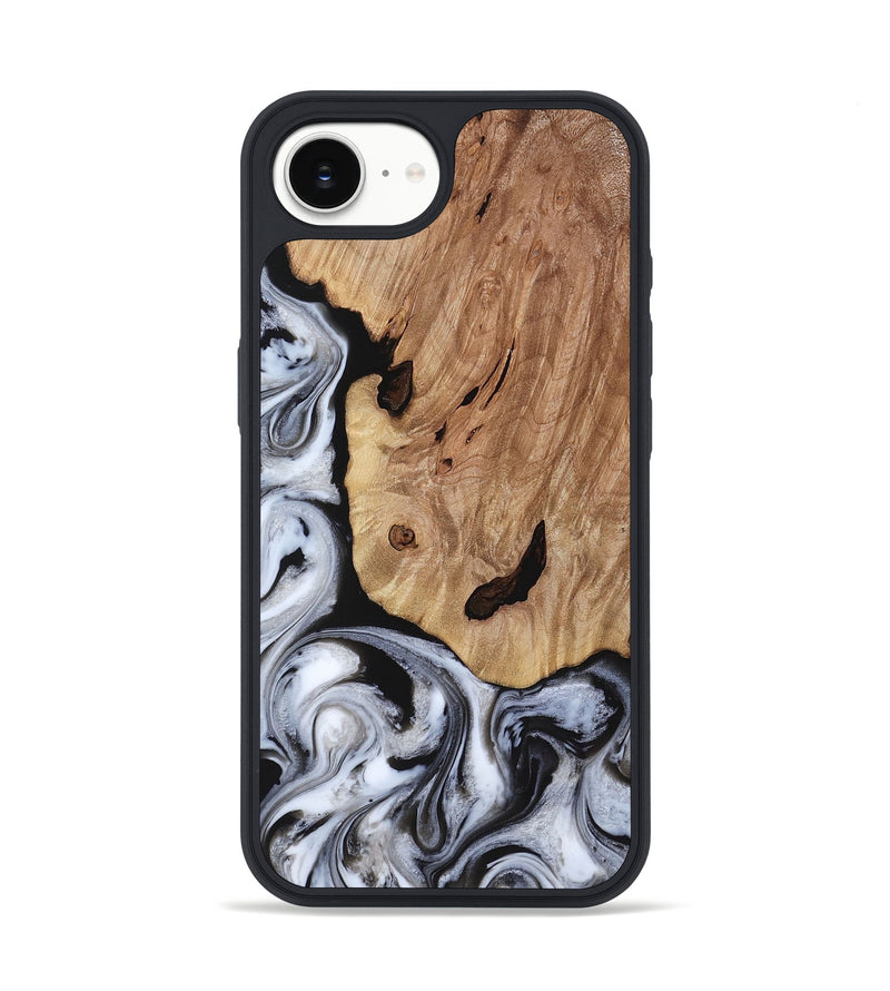 iPhone 16e Wood Phone Case - Arielle (Black & White, 817629)