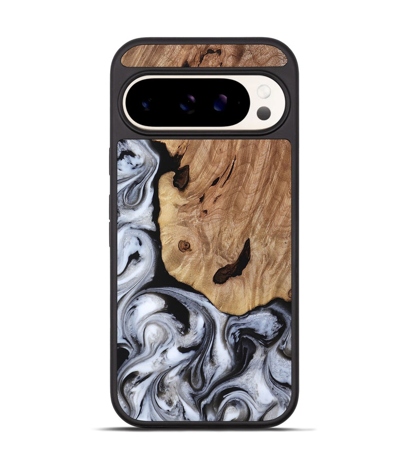 Pixel 9 Wood Phone Case - Arielle (Black & White, 817629)