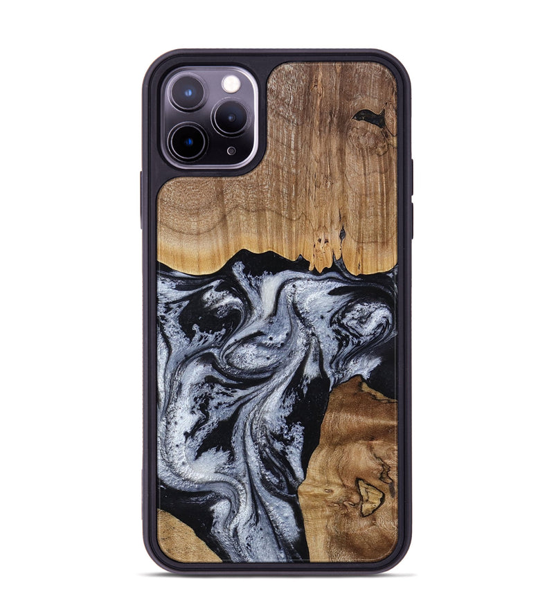 iPhone 11 Pro Max Wood Phone Case - Kanisha (Black & White, 817632)