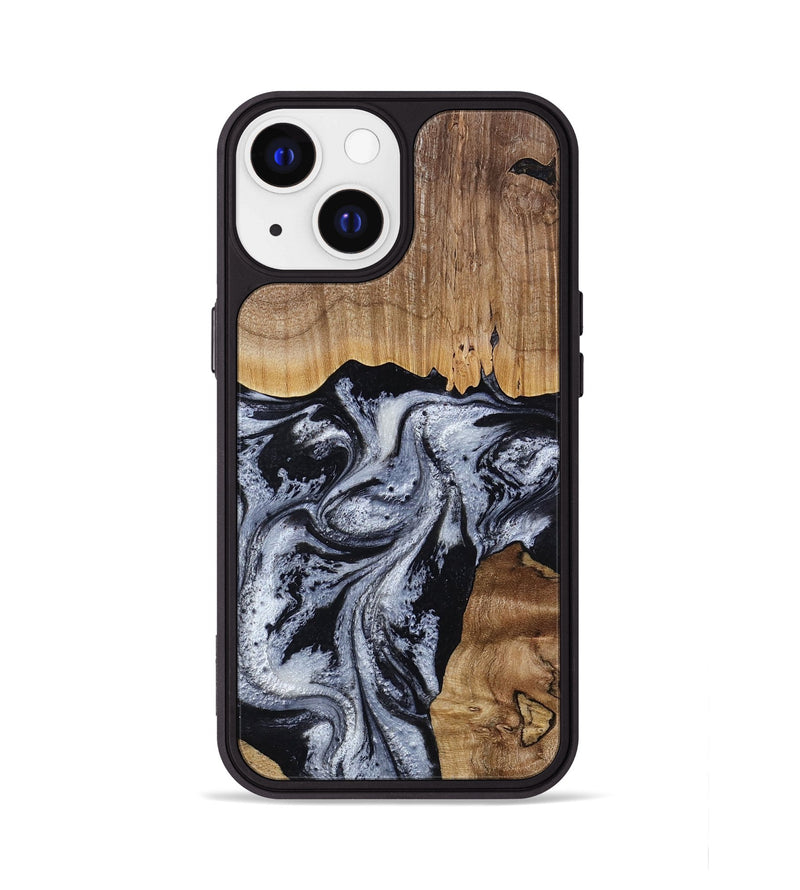 iPhone 13 Wood Phone Case - Kanisha (Black & White, 817632)
