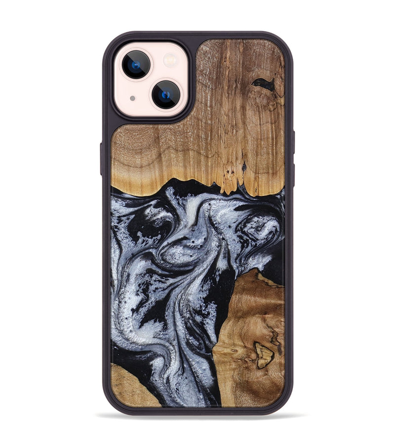 iPhone 14 Plus Wood Phone Case - Kanisha (Black & White, 817632)