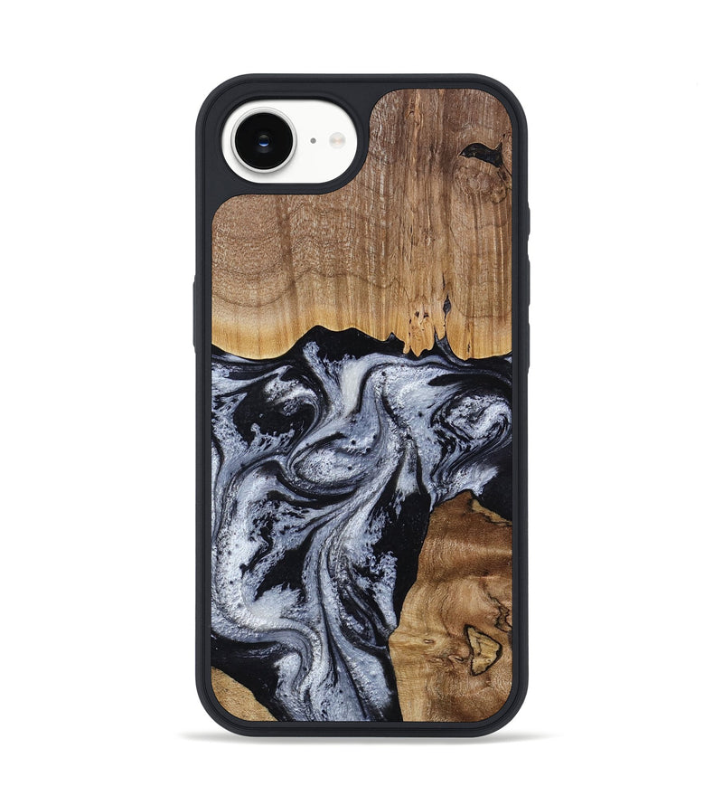 iPhone 16e Wood Phone Case - Kanisha (Black & White, 817632)