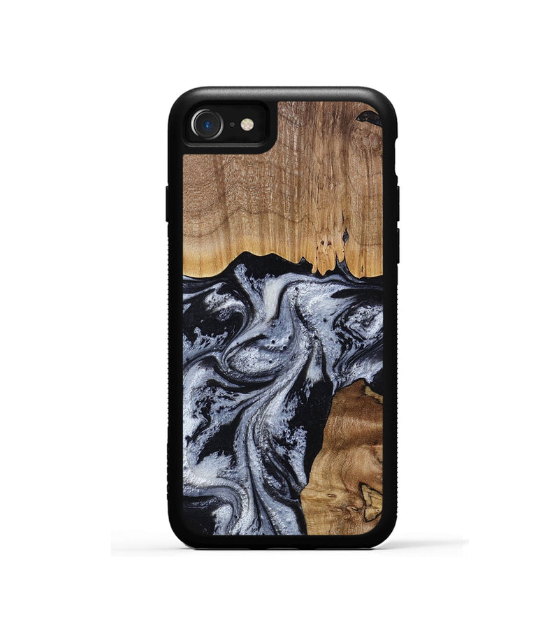 iPhone SE Wood Phone Case - Kanisha (Black & White, 817632)