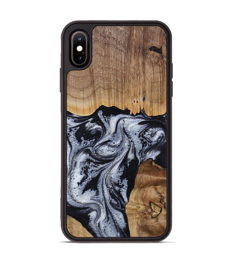 iPhone Xs Max Wood Phone Case - Kanisha (Black & White, 817632)