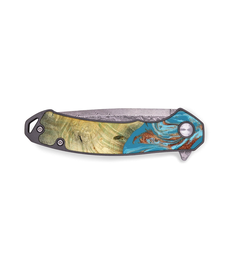 EDC Wood Pocket Knife - Taliyah (Teal & Gold, 817668)