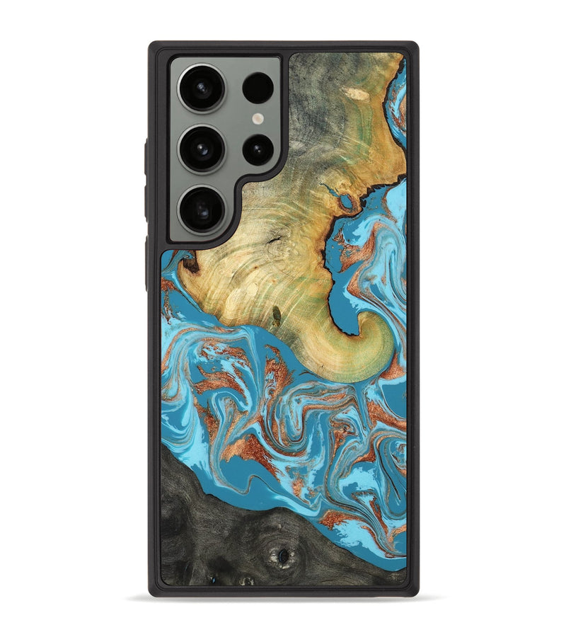 Galaxy S23 Ultra Wood Phone Case - Taliyah (Teal & Gold, 817668)