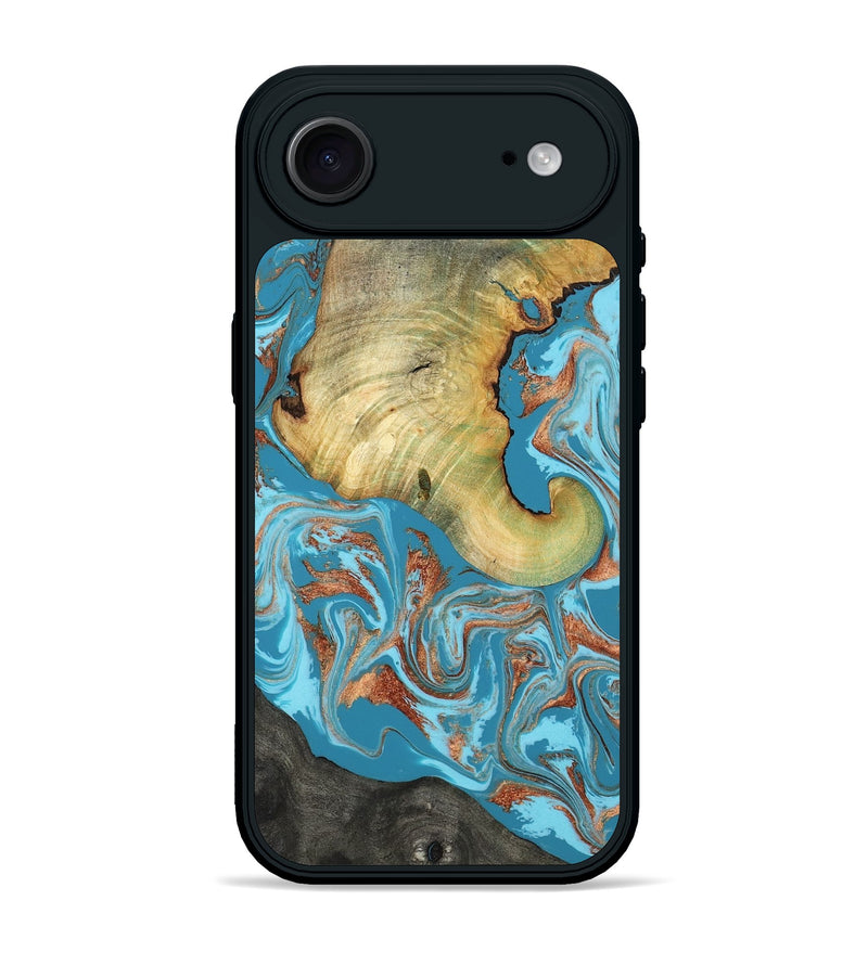 iPhone 17 Air Wood Phone Case - Taliyah (Teal & Gold, 817668)