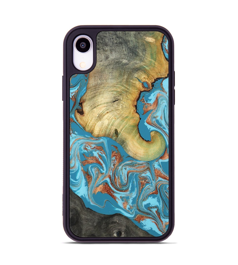 iPhone Xr Wood Phone Case - Taliyah (Teal & Gold, 817668)