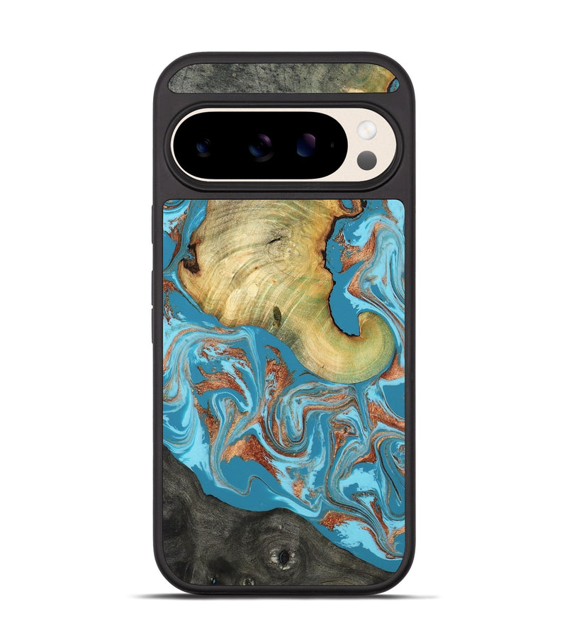 Pixel 10 Pro Wood Phone Case - Taliyah (Teal & Gold, 817668)