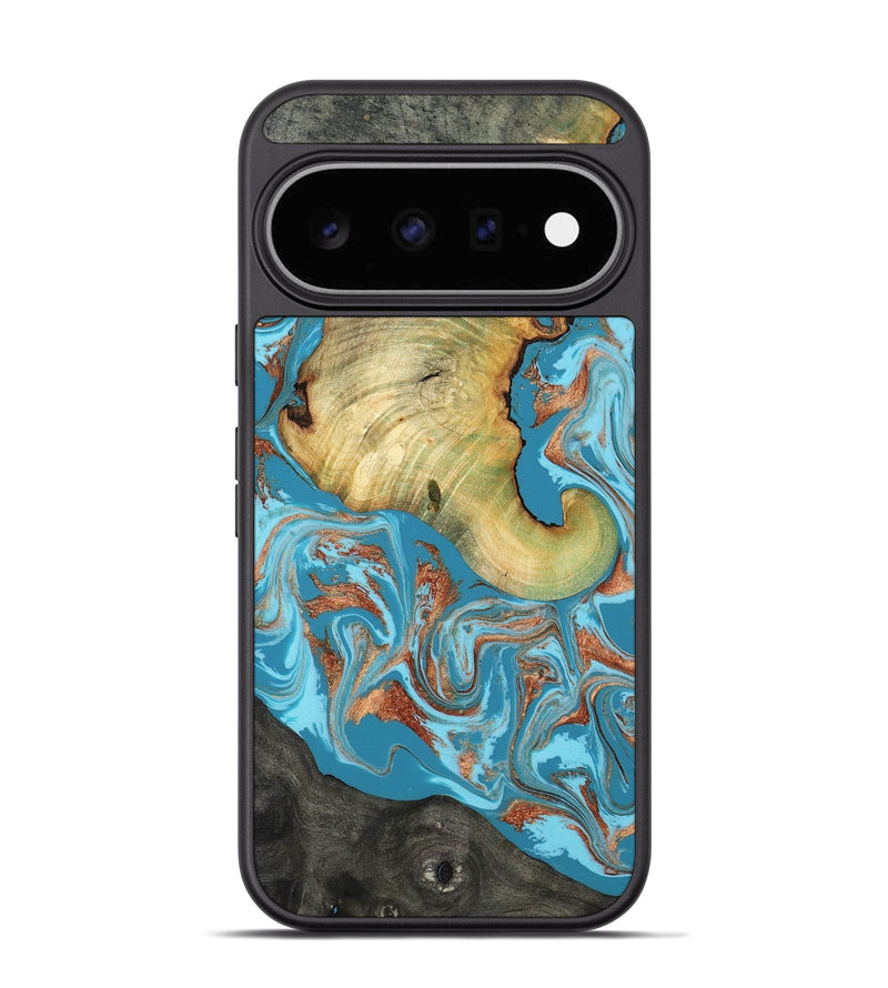 Pixel 11 Pro Wood Phone Case - Taliyah (Teal & Gold, 817668)
