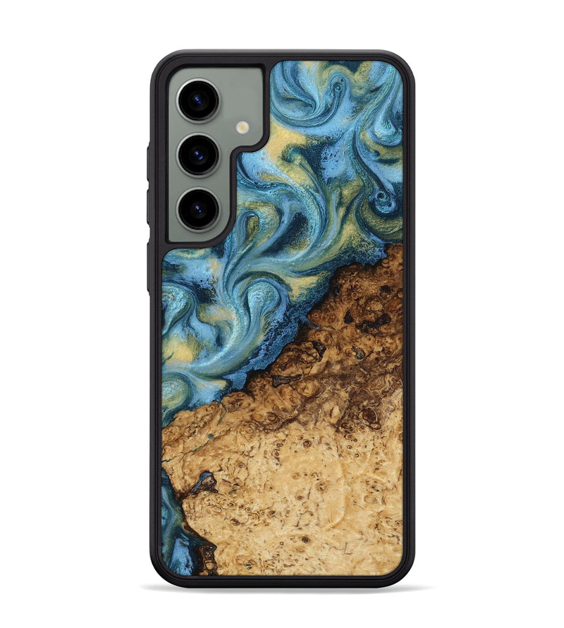 Galaxy S24 Plus Wood Phone Case - Marlin (Teal & Gold, 817674)