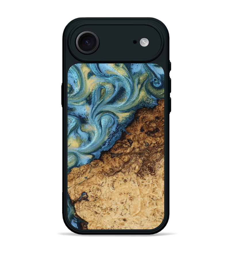 iPhone 17 Air Wood Phone Case - Marlin (Teal & Gold, 817674)