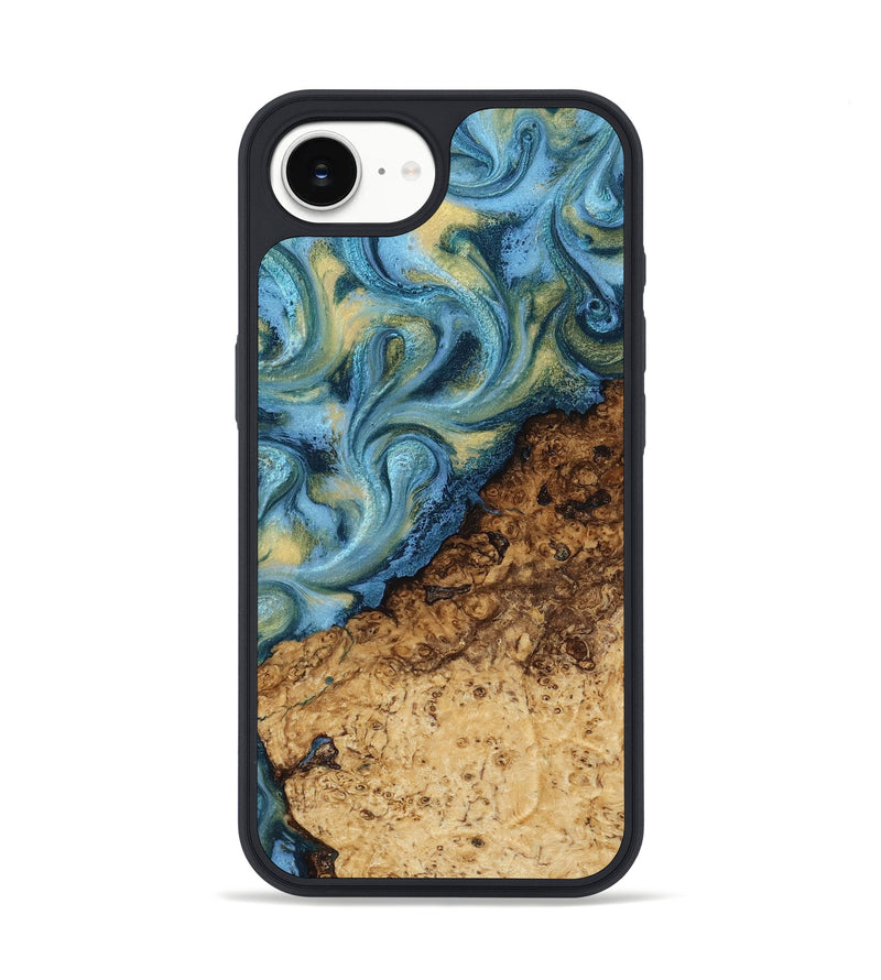iPhone 17e Wood Phone Case - Marlin (Teal & Gold, 817674)