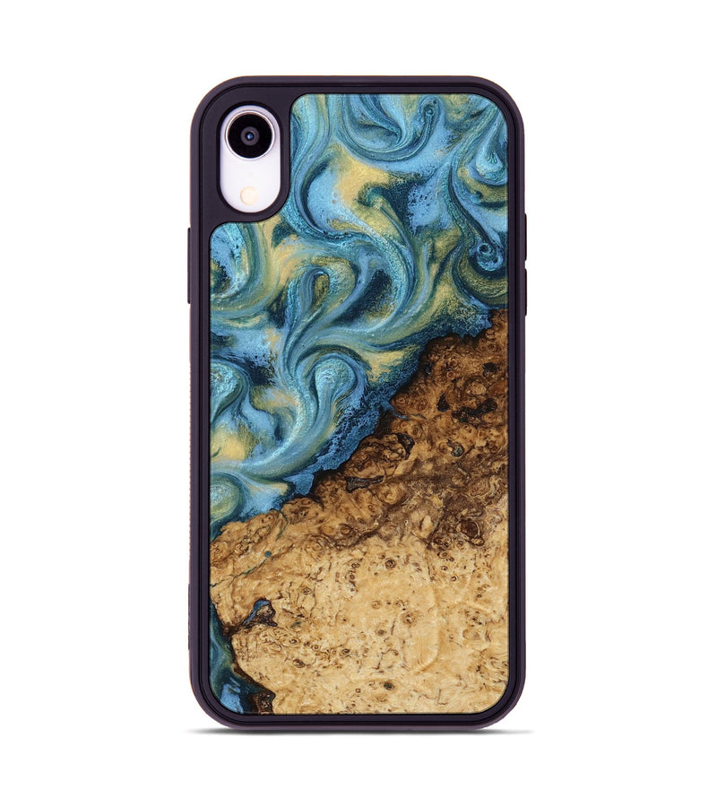 iPhone Xr Wood Phone Case - Marlin (Teal & Gold, 817674)