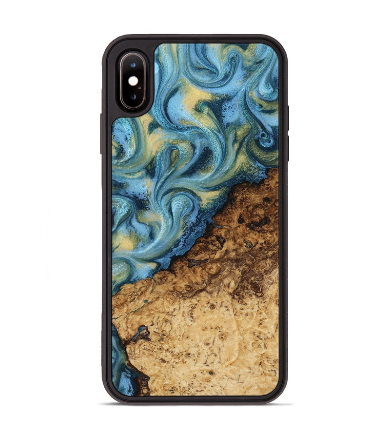 iPhone Xs Max Wood Phone Case - Marlin (Teal & Gold, 817674)