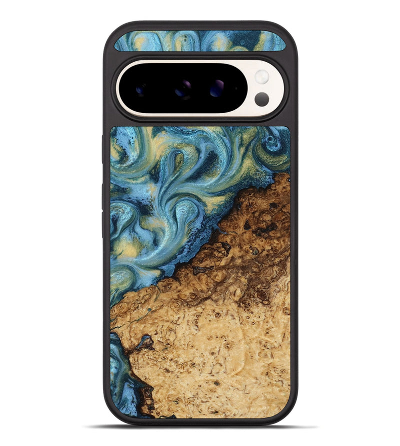 Pixel 10 Pro XL Wood Phone Case - Marlin (Teal & Gold, 817674)