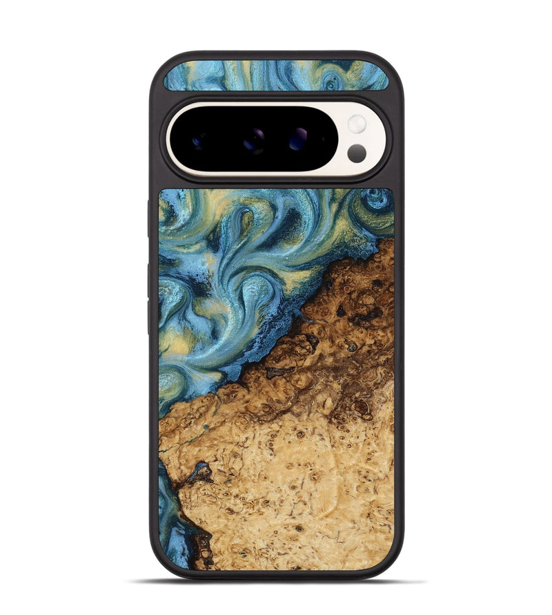 Pixel 9 Wood Phone Case - Marlin (Teal & Gold, 817674)