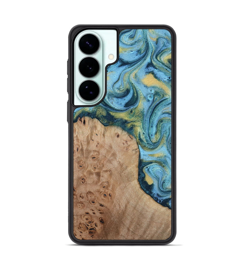 Galaxy S26 Plus Wood Phone Case - Kianna (Teal & Gold, 817685)