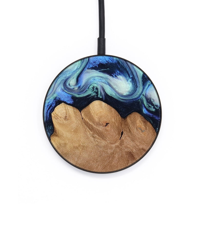 Circle Wood Wireless Charger - Darrick (Blue, 817687)