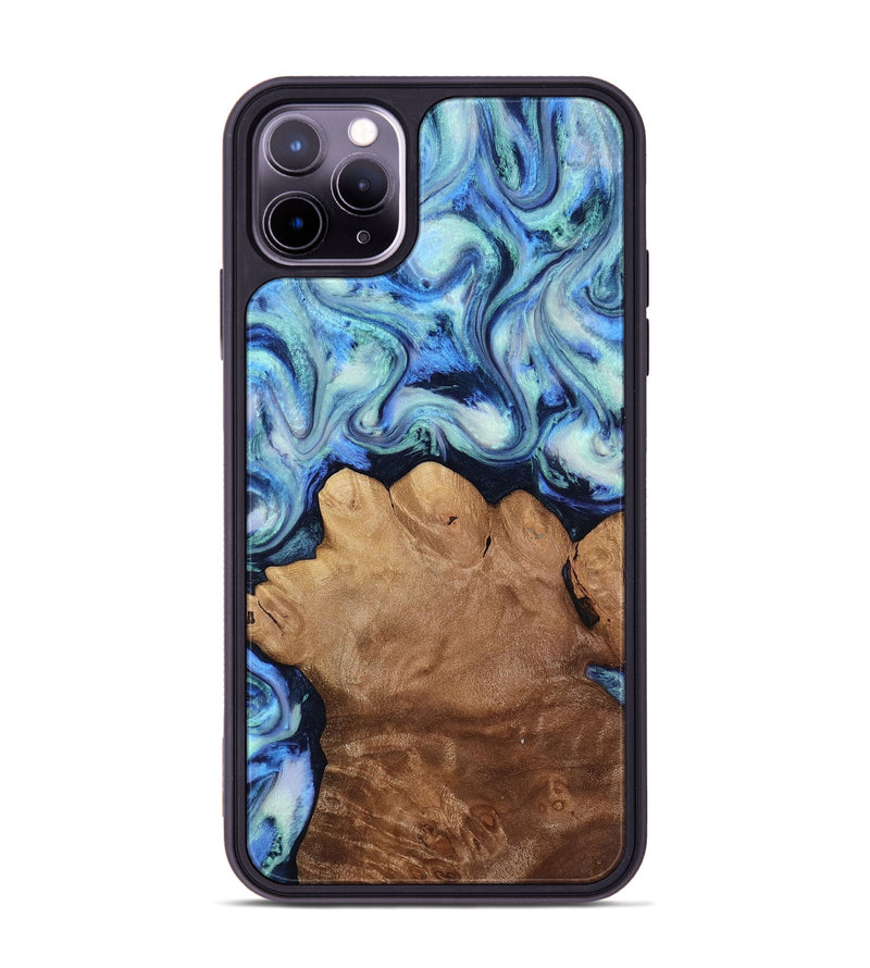 iPhone 11 Pro Max Wood Phone Case - Darrick (Blue, 817687)