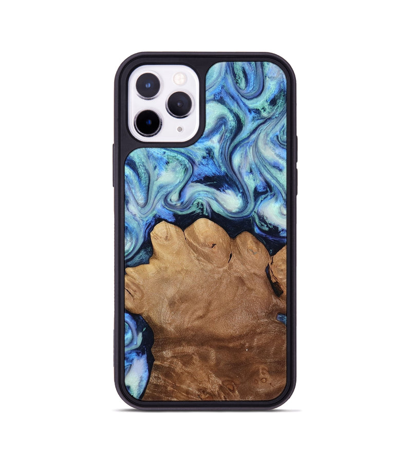 iPhone 11 Pro Wood Phone Case - Darrick (Blue, 817687)