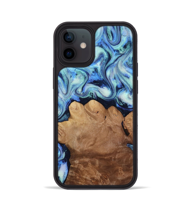 iPhone 12 Wood Phone Case - Darrick (Blue, 817687)