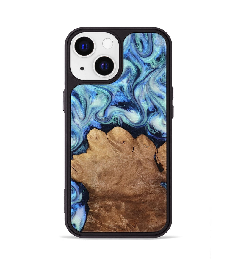 iPhone 13 Wood Phone Case - Darrick (Blue, 817687)