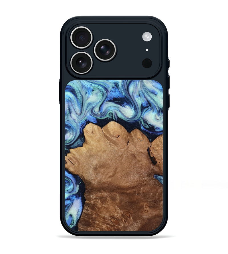 iPhone 17 Pro Max Wood Phone Case - Darrick (Blue, 817687)