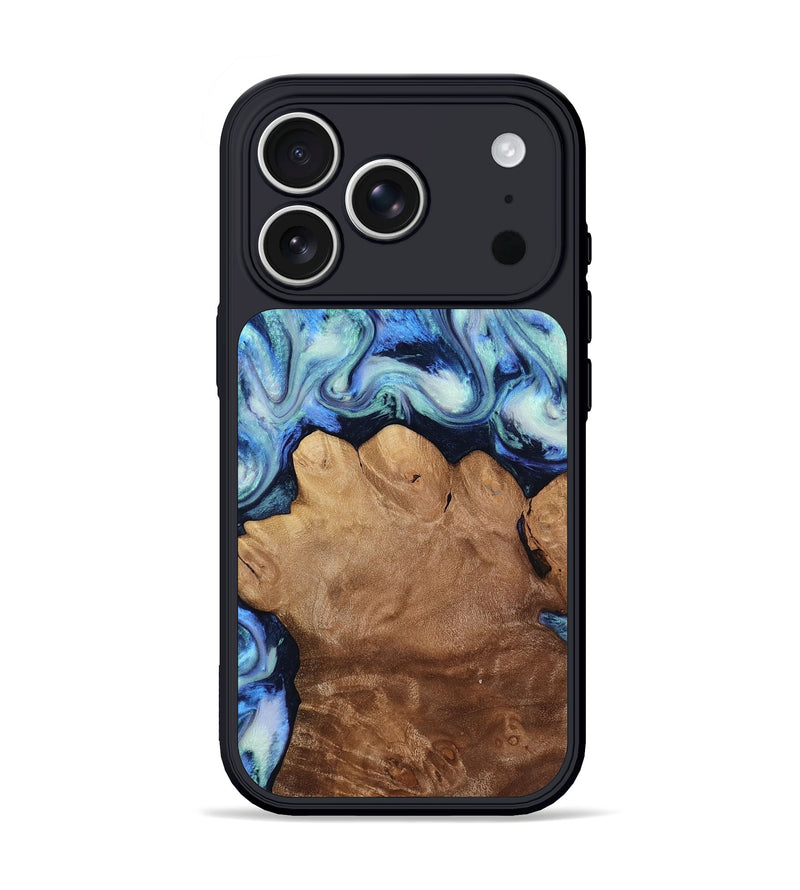 iPhone 17 Pro Wood Phone Case - Darrick (Blue, 817687)