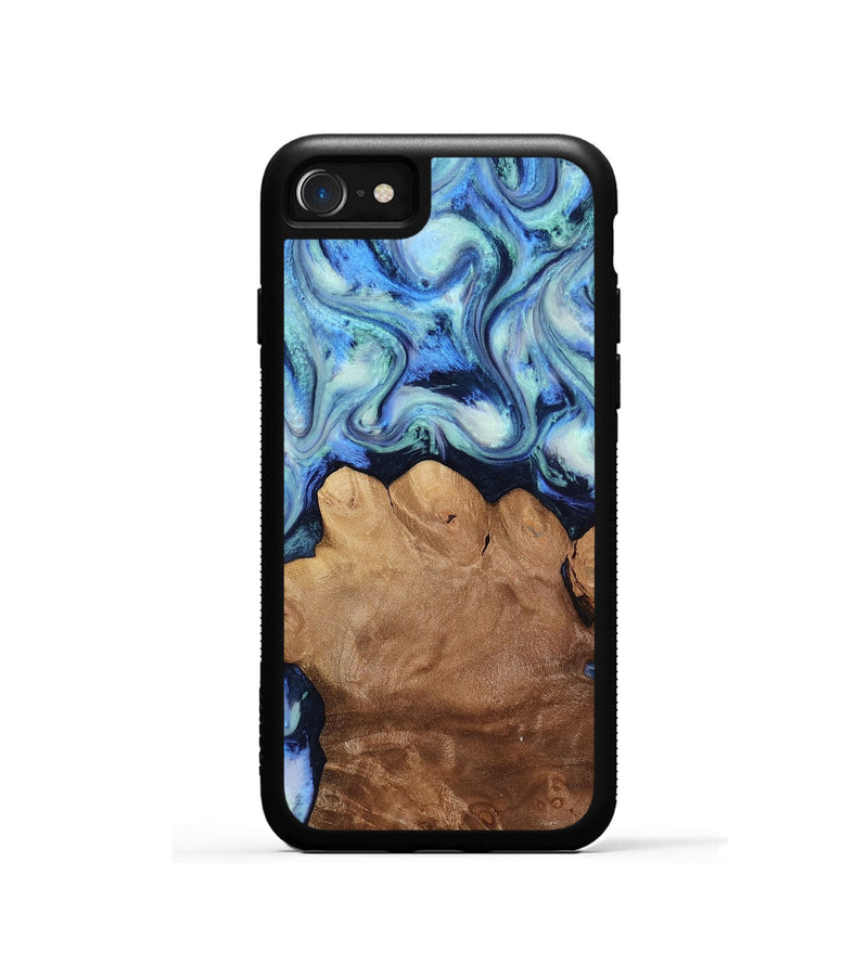iPhone SE Wood Phone Case - Darrick (Blue, 817687)