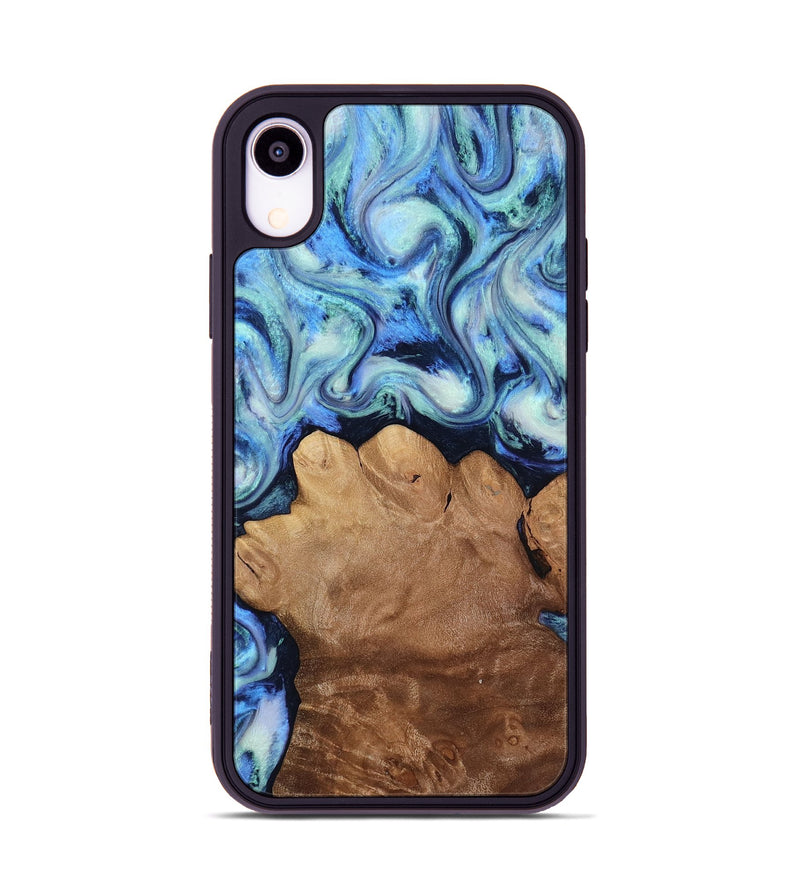 iPhone Xr Wood Phone Case - Darrick (Blue, 817687)