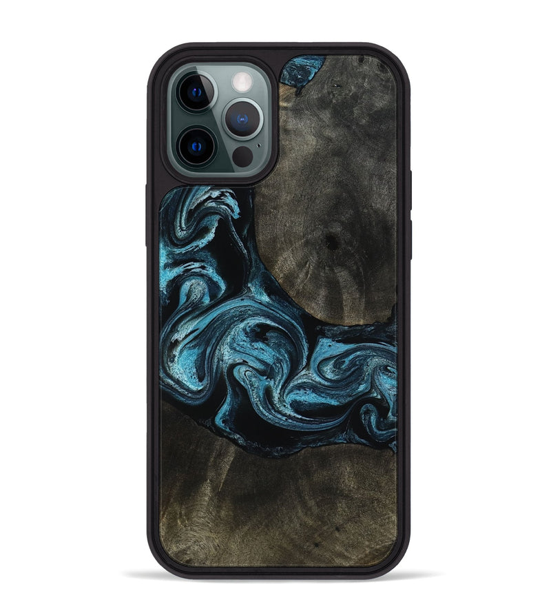 iPhone 12 Pro Max Wood Phone Case - Grady (Blue, 817688)