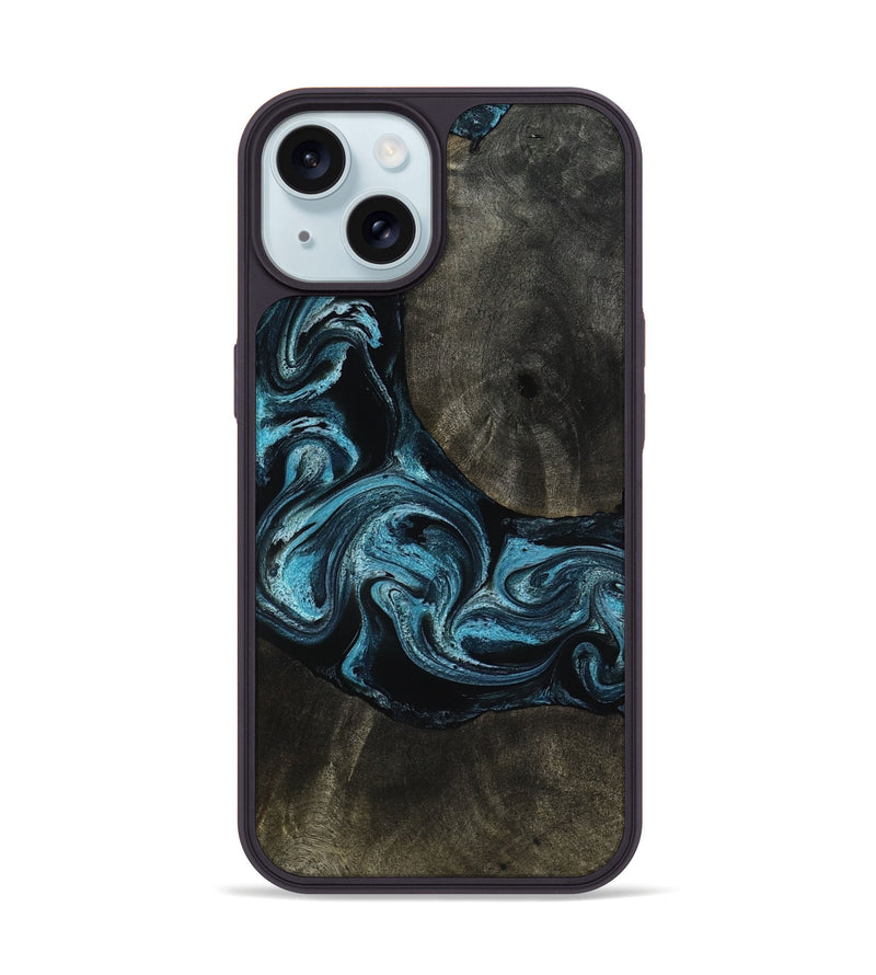 iPhone 15 Wood Phone Case - Grady (Blue, 817688)