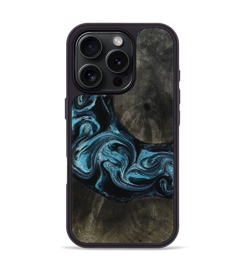 iPhone 16 Pro Wood Phone Case - Grady (Blue, 817688)