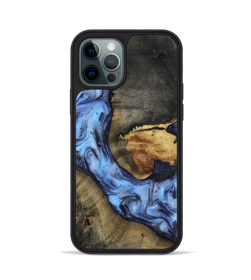 iPhone 12 Pro Wood Phone Case - Leonard (Blue, 817690)