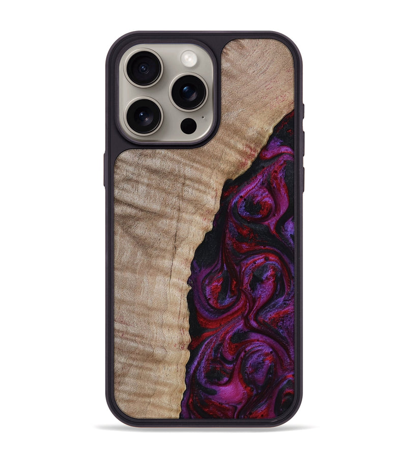 iPhone 15 Pro Max Wood Phone Case - Effie (Red, 817702)