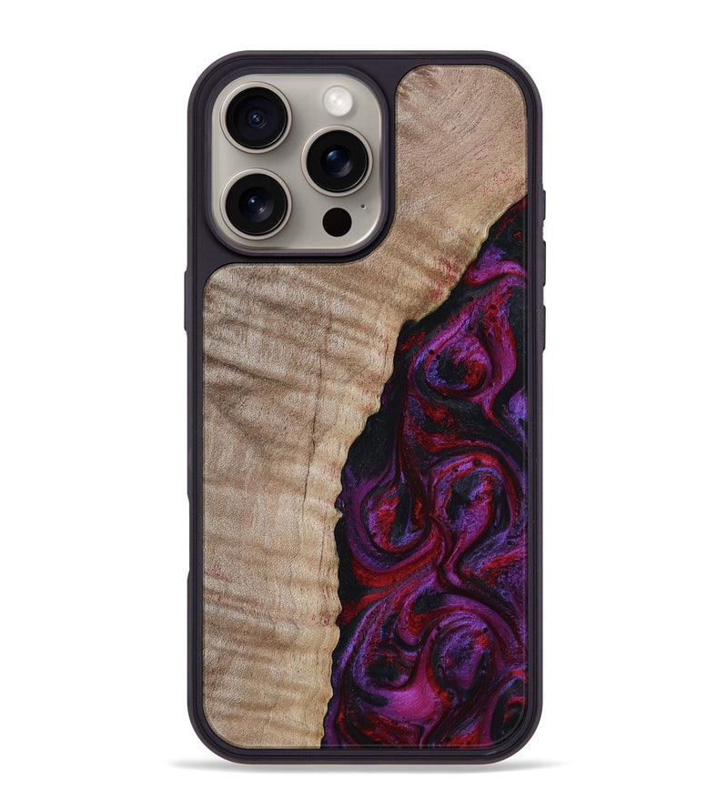 iPhone 16 Pro Max Wood Phone Case - Effie (Red, 817702)