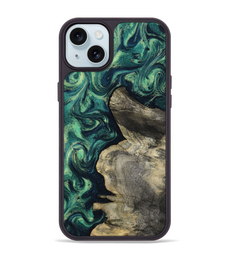 iPhone 15 Plus Wood Phone Case - Alanna (Green, 817707)