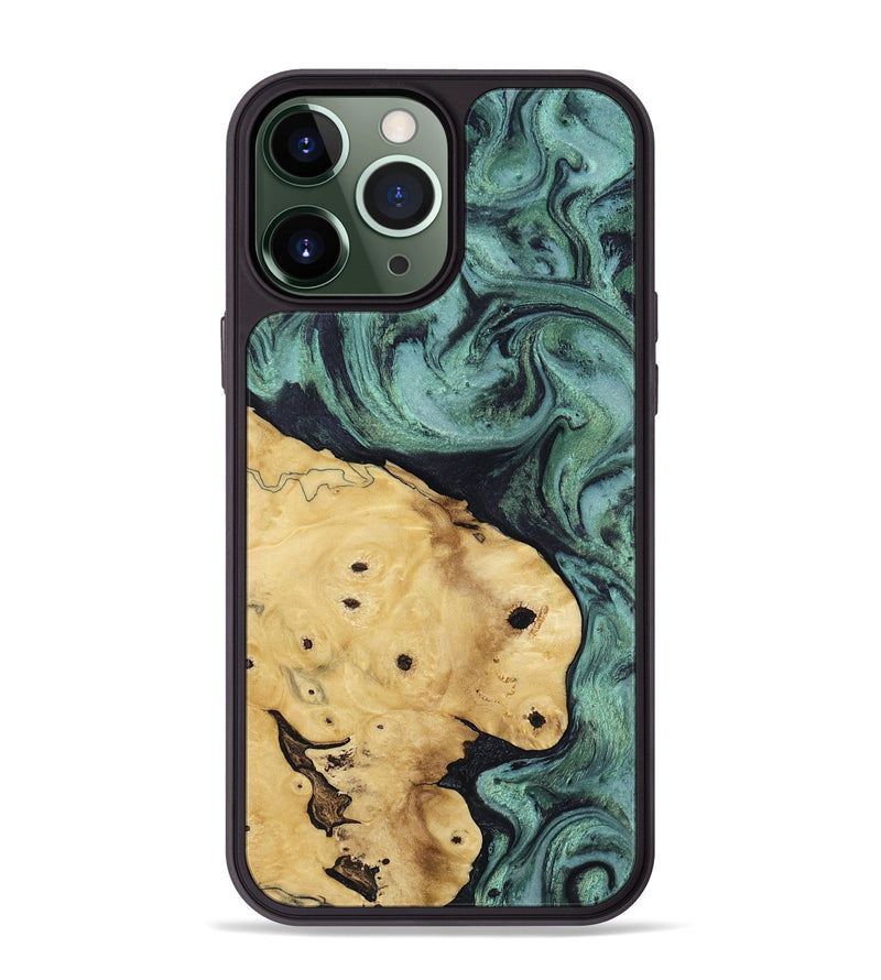 iPhone 13 Pro Max Wood Phone Case - Aliana (Green, 817716)