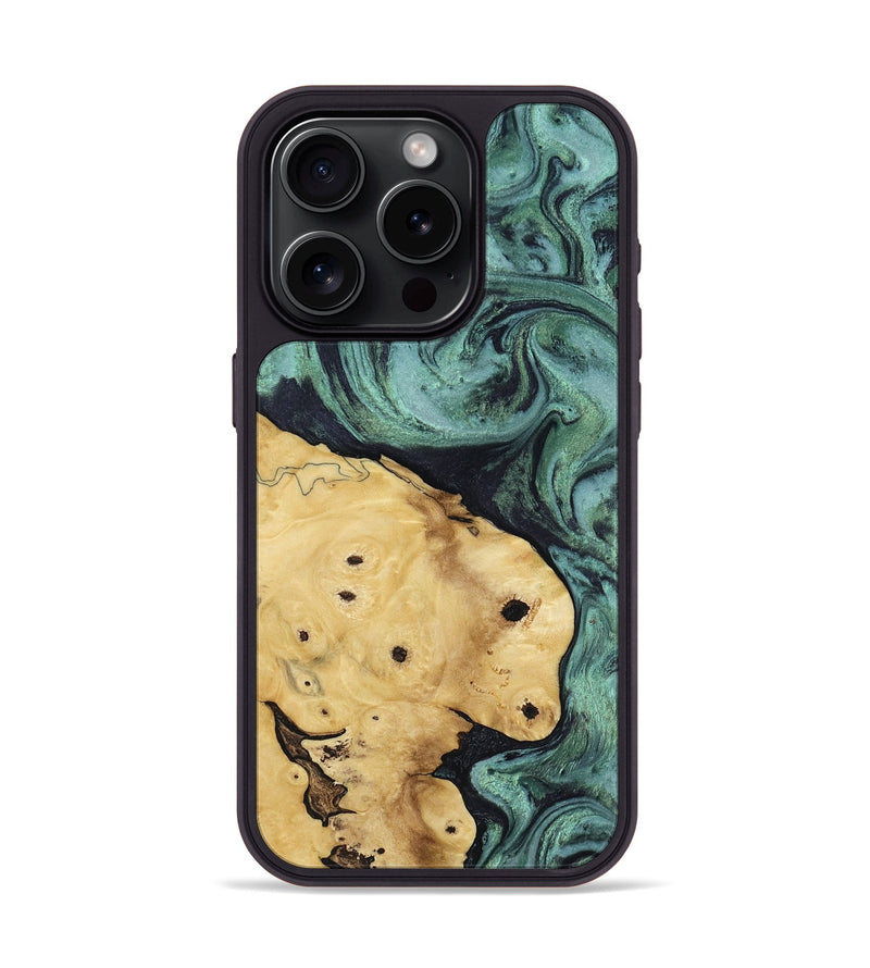 iPhone 15 Pro Wood Phone Case - Aliana (Green, 817716)
