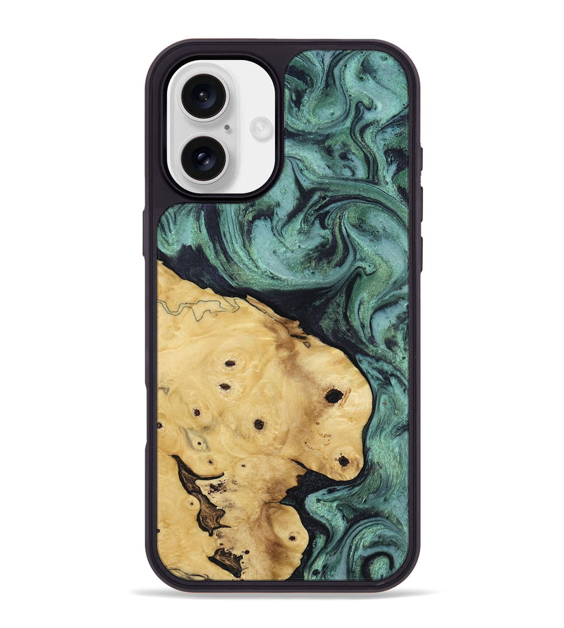 iPhone 16 Plus Wood Phone Case - Aliana (Green, 817716)