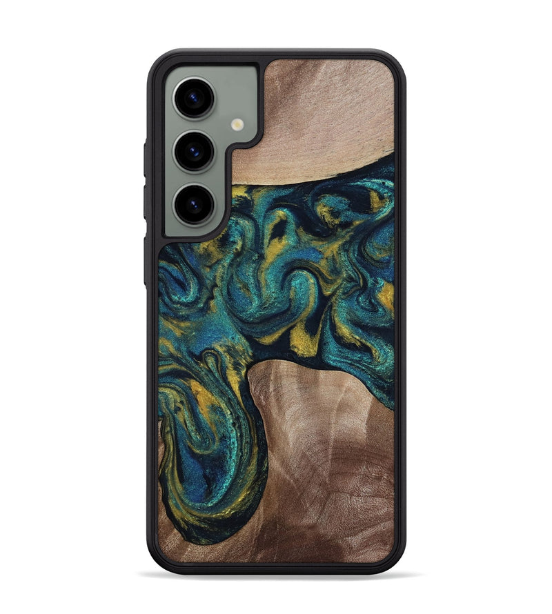 Galaxy S24 Plus Wood Phone Case - Keon (Teal & Gold, 817717)