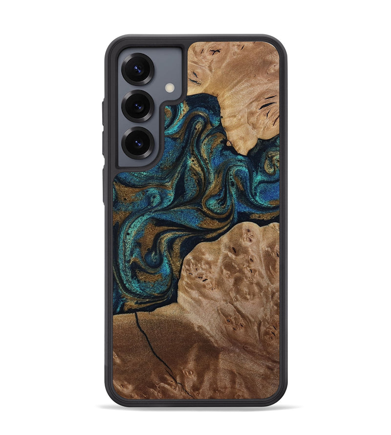Galaxy S25 Plus Wood Phone Case - Nalani (Teal & Gold, 817720)